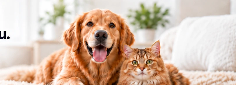Dog and cat at home